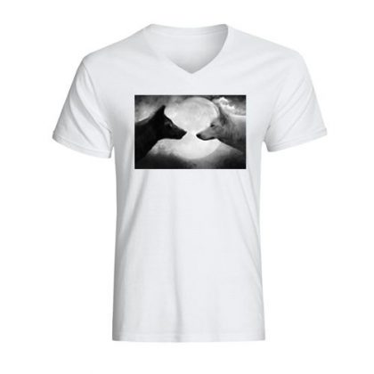 Εκτύπωση σε t-shirt με V (λευκό)