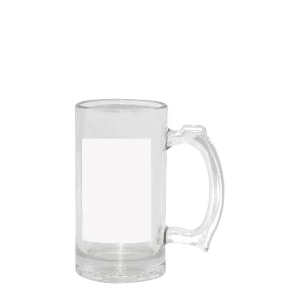 Beer Glass 16oz. - Clear+White Patch