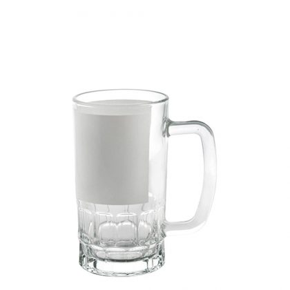 Beer Glass 20oz. - Clear+White Patch