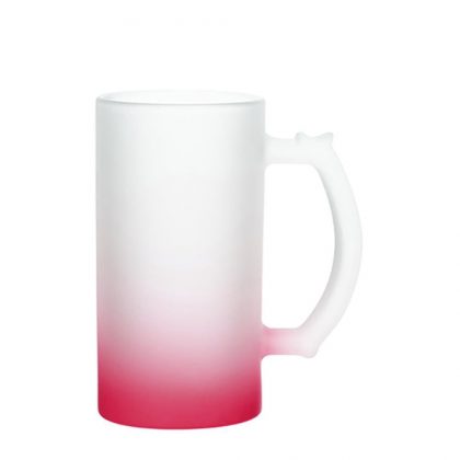 BEER GLASS (Frosted) RED Gradient 16oz