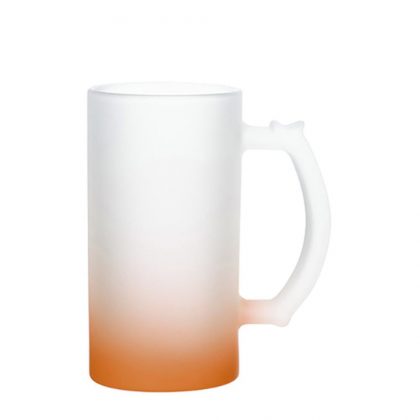 BEER GLASS (Frosted) ORANGE Gradient 16oz