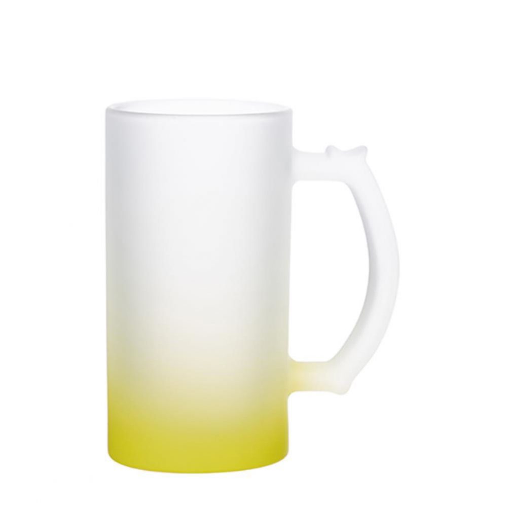 BEER GLASS (Frosted) YELLOW Gradient 16oz