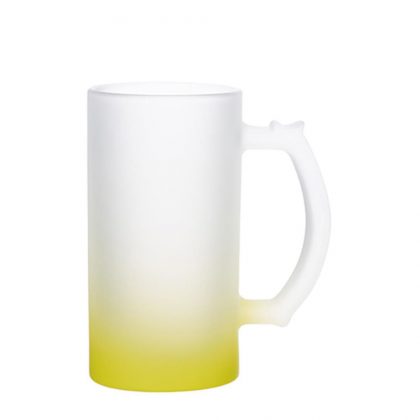 BEER GLASS (Frosted) YELLOW Gradient 16oz
