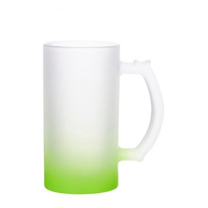 BEER GLASS (Frosted) GREEN Gradient 16oz