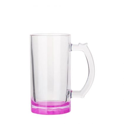 BEER GLASS (Clear) PURPLE bottom 16oz