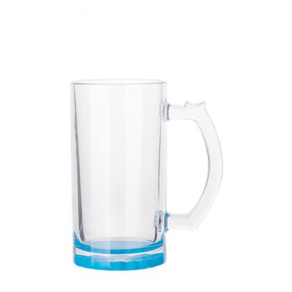BEER GLASS (Clear) BLUE LIGHT bottom 16oz