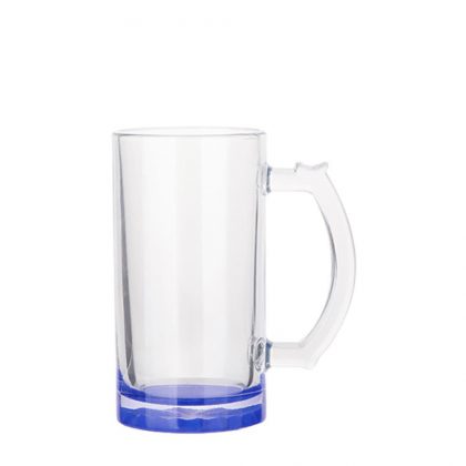 BEER GLASS (Clear) BLUE DARK bottom 16oz