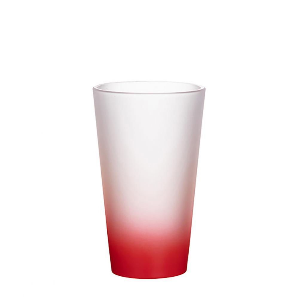 MUG GLASS -17oz LATTE (FROST) RED Gradient