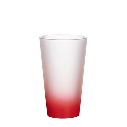 MUG GLASS -17oz LATTE (FROST) RED Gradient