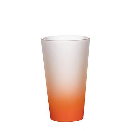MUG GLASS -17oz LATTE (FROST) ORANGE Gradient