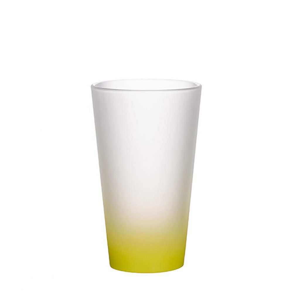 MUG GLASS -17oz LATTE (FROST) YELLOW Gradient