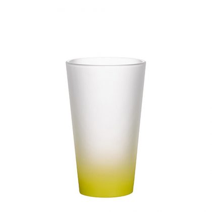 MUG GLASS -17oz LATTE (FROST) YELLOW Gradient
