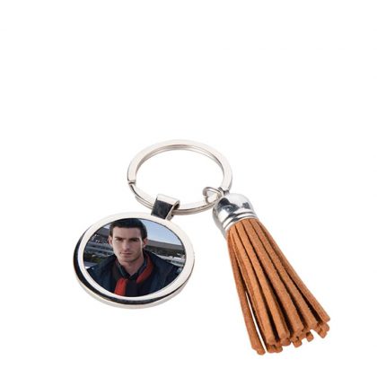 KEY-RING -Tassel (BROWN short) ROUND