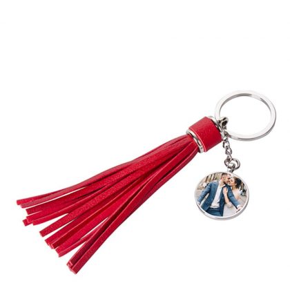 KEY-RING -Tassel (RED long) ROUND