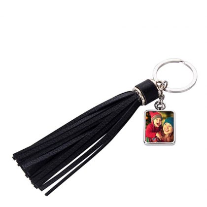 KEY-RING -Tassel (BLACK long) SQUARE