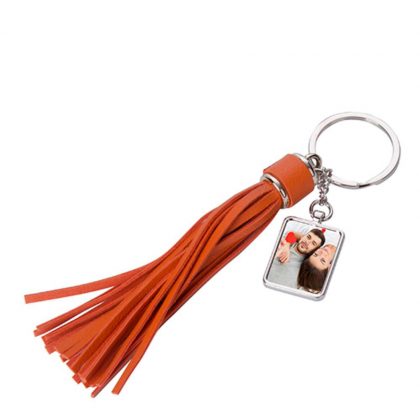 KEY-RING -Tassel (ORANGE long) SQUARE
