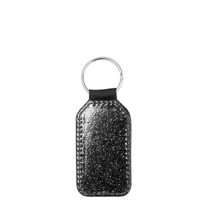 KEY-RING - Leather (GLITTER) BARREL black
