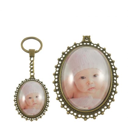 KEY-RING - ALLOY oval gold (P029)
