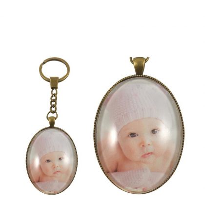 KEY-RING - ALLOY oval gold (P035)