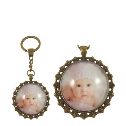 KEY-RING - ALLOY round gold (P040)