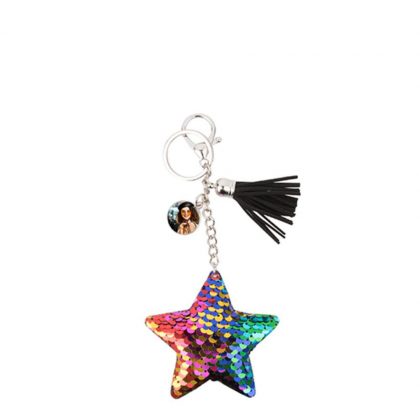 KEY-RING - (SEQUIN) STAR mixed colors