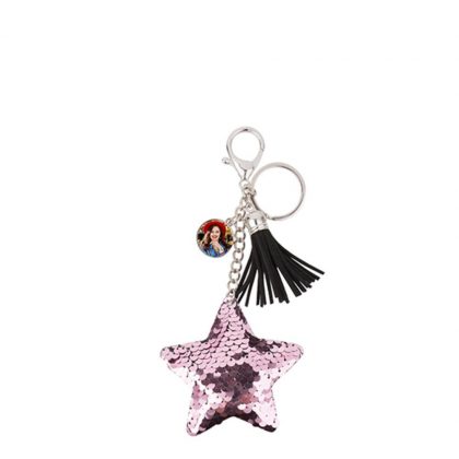KEY-RING - (SEQUIN) STAR pink