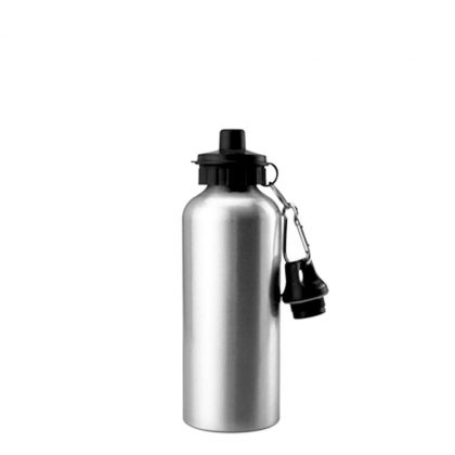 WATER BOTTLE - ALUM. 500ml - SILVER 2caps