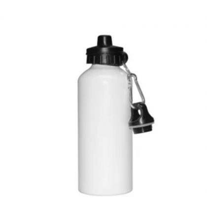 WATER BOTTLE - ALUM. 600ml - WHITE 2caps