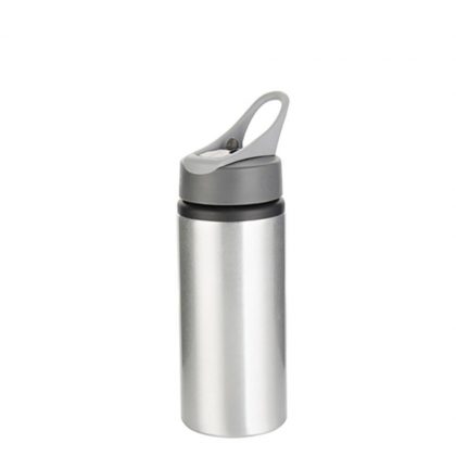 WATER BOTTLE - ALUMINUM (SILVER) 650ml handle