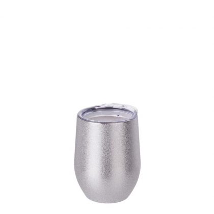 Stemless Cup 12oz (Glitter Silver)