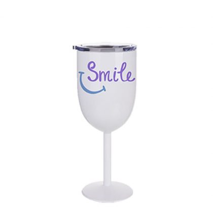 Stainless Steel Wine Glass 12oz - WHITE