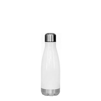 Bowling Bottle 350ml (White) silver bottom
