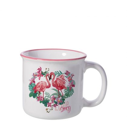 MUG 10oz (CERAMIC ENAMEL) PINK rim