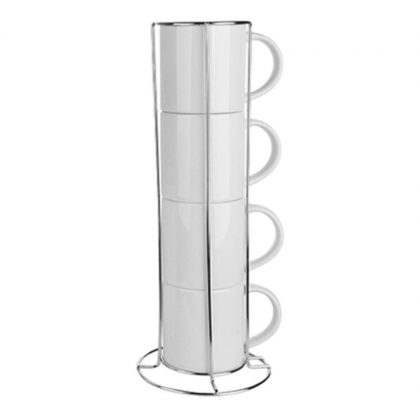 Mug White (Gloss) 10oz. Stackable (Set of 4pcs)