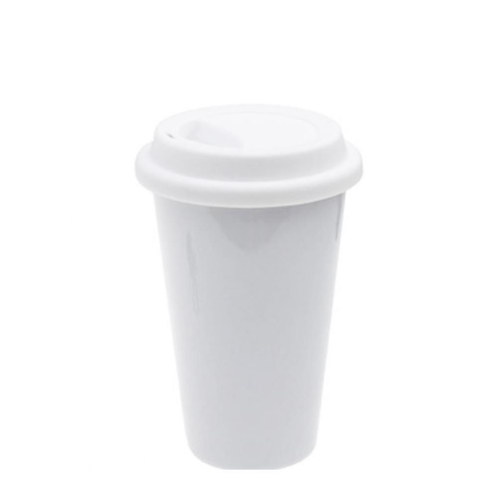 TUMBLER - COFFEE MUG 12oz - CERAMIC white