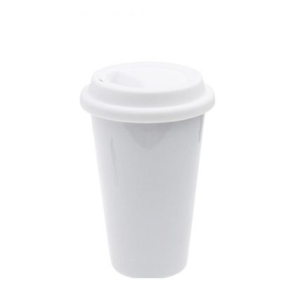 TUMBLER - COFFEE MUG 12oz - CERAMIC white