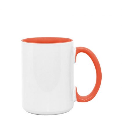 MUG 15oz -  INNER & HANDLE - ORANGE