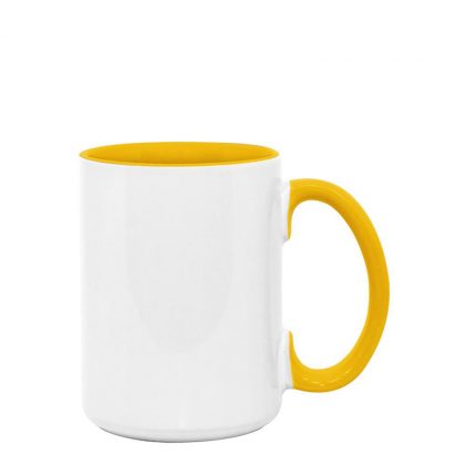 MUG 15oz -  INNER & HANDLE - YELLOW GOLDEN