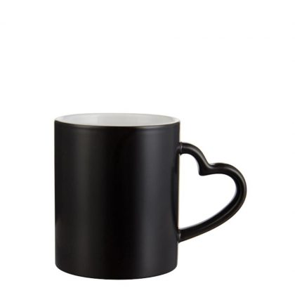 MUG CHANGING COLOR 11oz. (HEART) BLACK matt