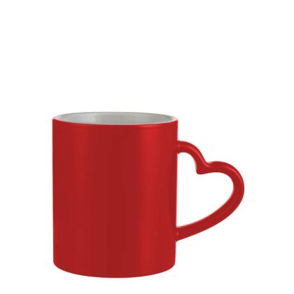 MUG CHANGING COLOR 11oz. (HEART) RED matt