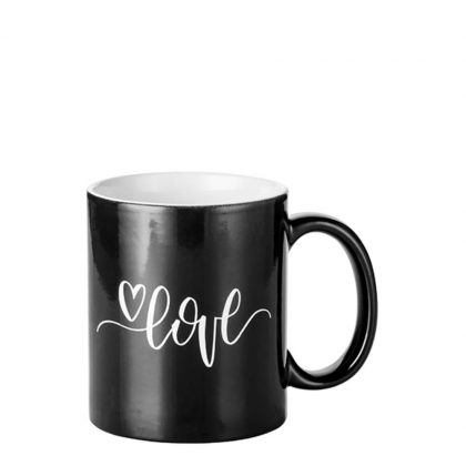MUG CHANGING COLOR 11oz. (BLACK) HEART engraved