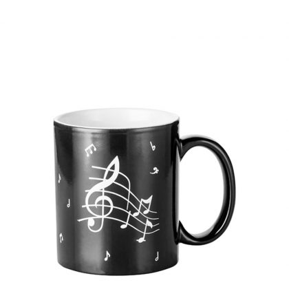 MUG CHANGING COLOR 11oz. (BLACK) MUSIC engraved