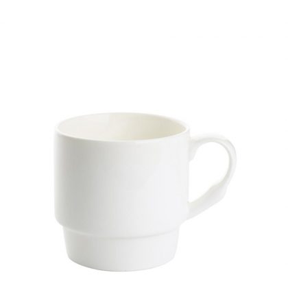 MUG WHITE (Bone China) 10oz Stackable