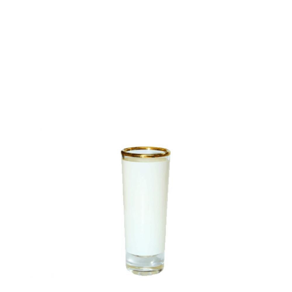 Shot Glass - 3oz (Clear) with Patch & Gold Rim