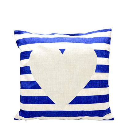 PILLOW - COVER (LINEN blue & white) 40x40cm