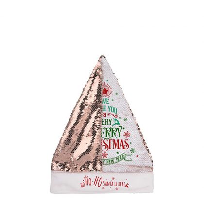 XMAS - SANTA HAT (SEQUIN champagne) 39x29.5cm