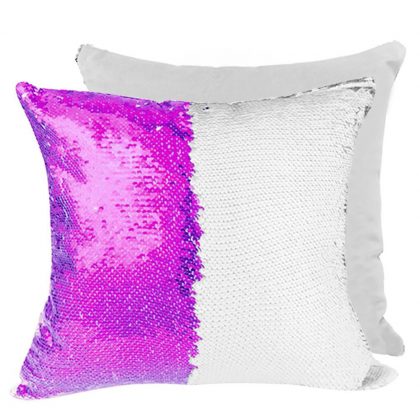 PILLOW - COVER Sequin(PURPLE white back)40x40
