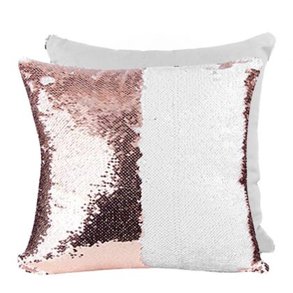 PILLOW - COVER Sequin(CHAMP. white back)40x40