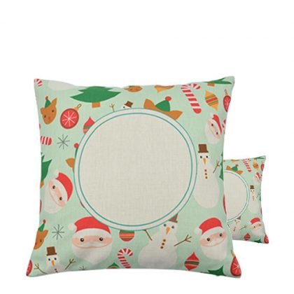 XMAS - PILLOW - COVER (LINEN) green circle