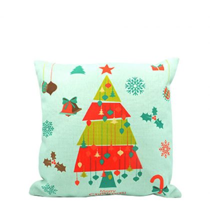 XMAS - PILLOW - COVER (LINEN) GRREN tree